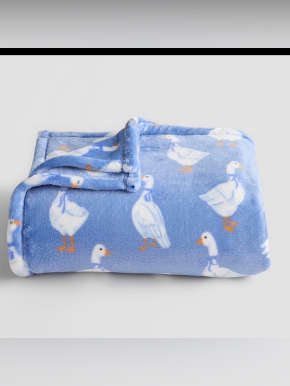 Blue Goose Geese Print Plush Throw Blanket - 60x72